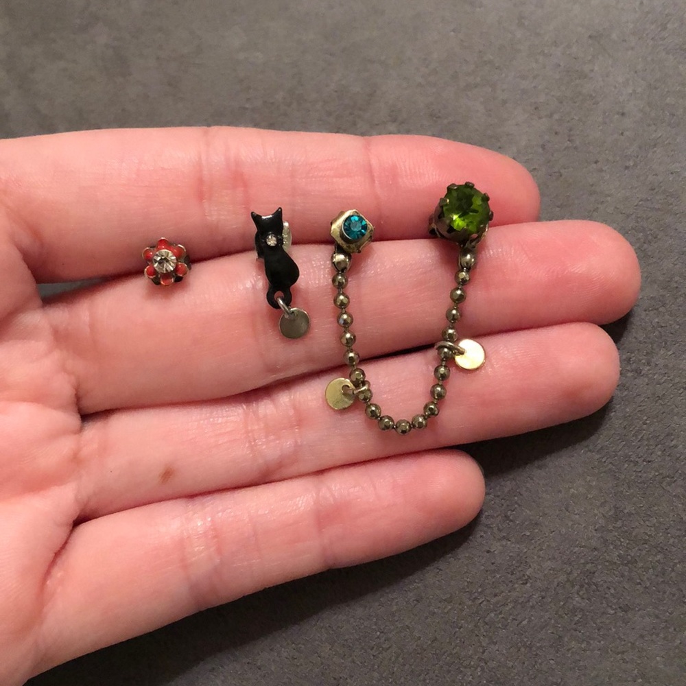 Betsey Johnson Mismatched Earring Set
